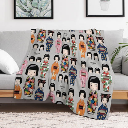 Kokeshi Doll from Japan Durable Throw Blanket