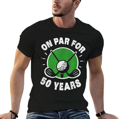 On Par For 50 Years Funny Golfing 50th Birthday Party Outfit  Durable T-Shirt