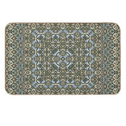 Arabic Ornate Square Pattern  Multi-Purpose Bath Mat