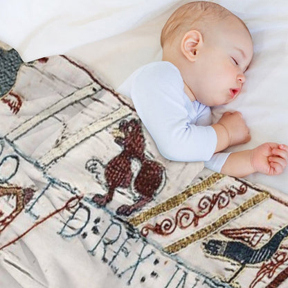 THE BAYEUX TAPESTRY ,The Death of King Harold at Battle of Hastings. Shrink-resistant Throw Blanket
