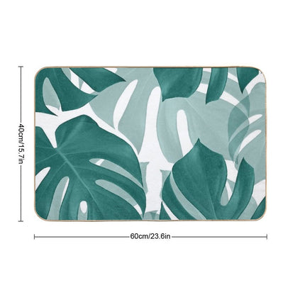 Monstera Leaves Vibes #1 #tropical #foliage #decor #art  Odorless Bath Mat