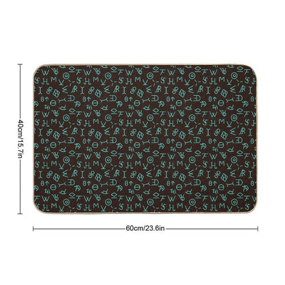 Turquoise Cattle Brands  Eco-Friendly Bath Mat