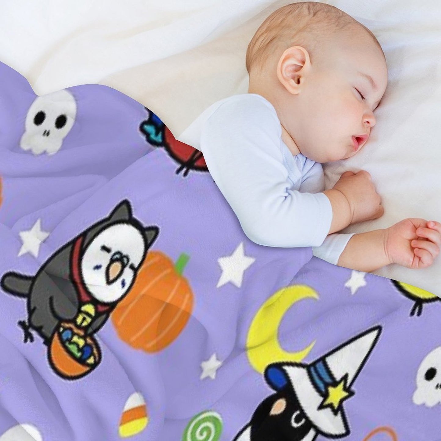 Chubby Bird Halloween Adventures V2 Versatility Throw Blanket