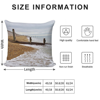 Hayling Island Beach Groynes Soft Ultra-Soft Texture Throw Pillow