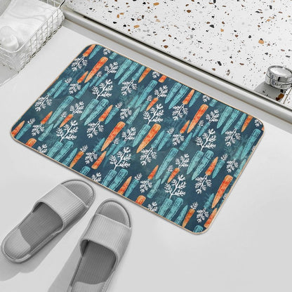 Watercolor Carrot Repeat  Easy Maintenance Bath Mat