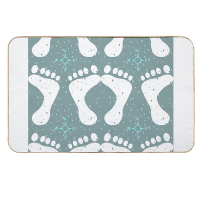 Footsteps in The Snow A Maze of Winter Wanderings  Odorless Bath Mat