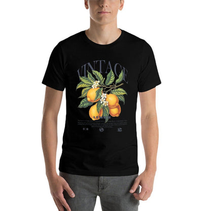Lemon Fruit Vintage  Rolled Sleeves T-Shirt