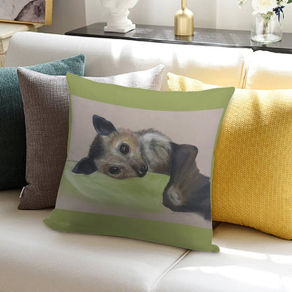 Batzilla - Safely Resting by Louise Saunders Soft Durable Construction Throw Pillow