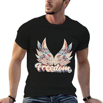 Vintage Freedom Wings 4th of July Patriotic Angel Wings USA  Vintage-inspired T-Shirt