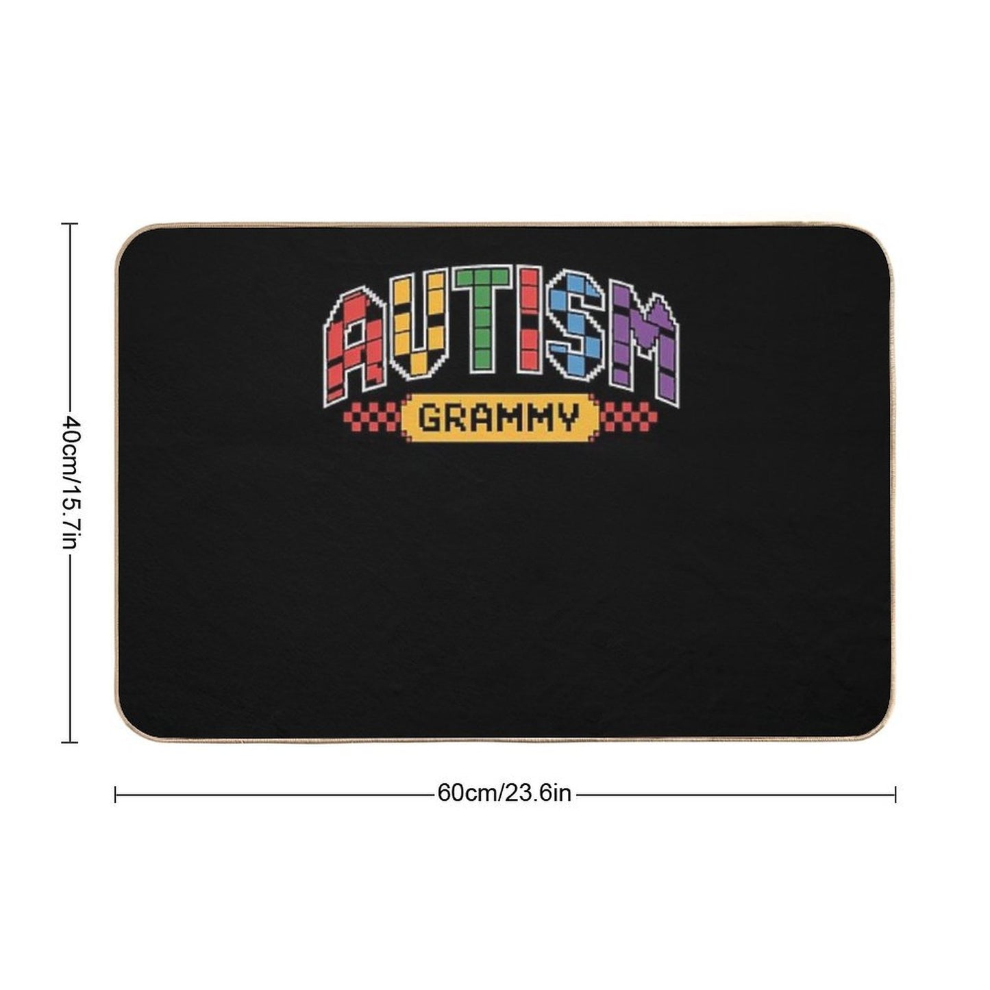 Checkered Autism Awareness Grammy Aunt Auntie Gigi Mimi  Absorbent Bath Mat