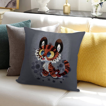 Derpy Tiger Cub Soft Durable Construction Throw Pillow