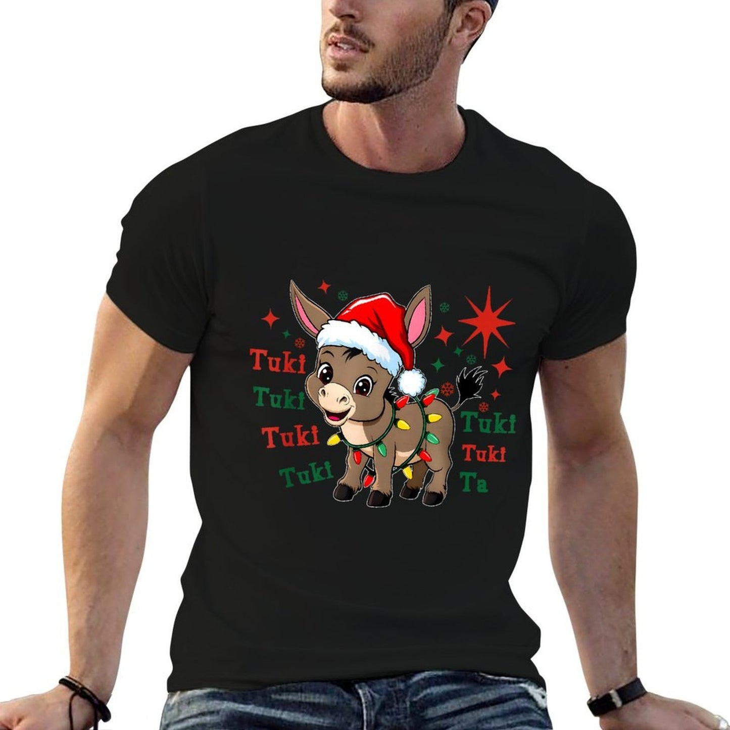Feliz Navidad Mexican, Tuki Tuki Donkey, Mexican Christmas  Cotton T-Shirt