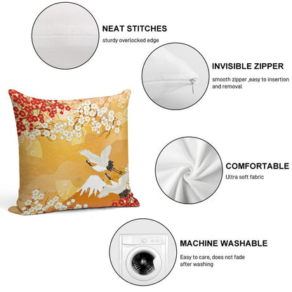 Beautiful Kimono of Japan Soft Easy Maintenance Throw Pillow