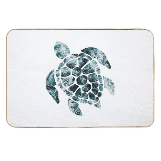 Sea Turtle - Turquoise Ocean Waves  Slip-Resistant Bath Mat