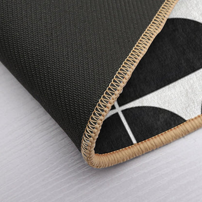 Mid-Century Modern Pattern No.3 - Black And White Concrete  Non-Slip Bath Mat