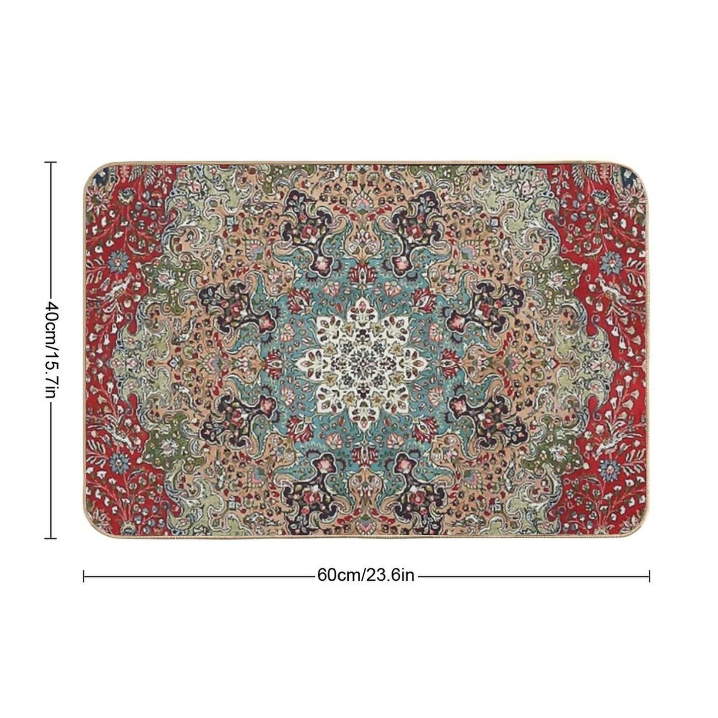 Vintage Antique Persian Carpet Print  Eco-Friendly Bath Mat