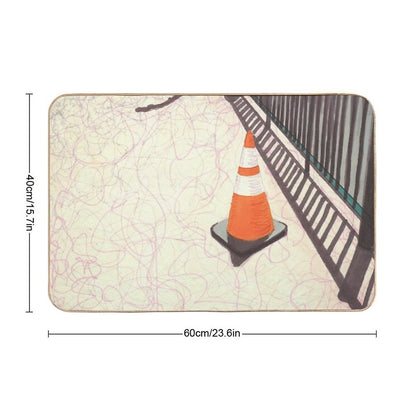 Orange Traffic Cone Durable Bath Mat
