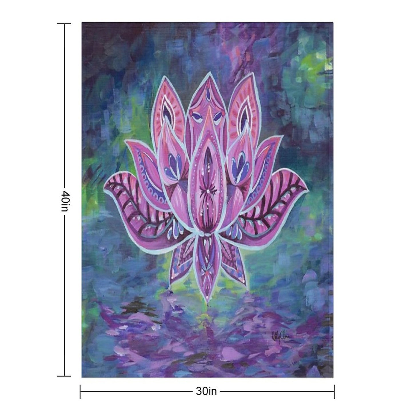 Purple Lotus Wrinkle-free Throw Blanket