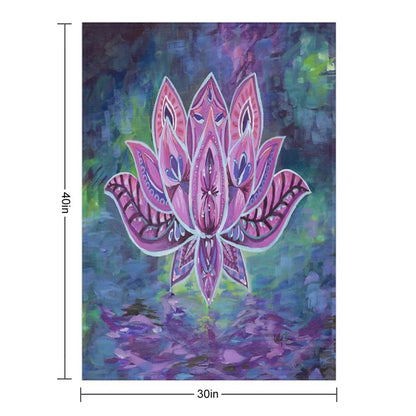 Purple Lotus Wrinkle-free Throw Blanket