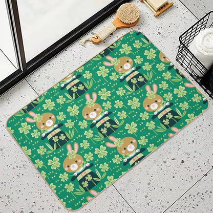 Saint Patrick Bunny  Eco-Friendly Bath Mat