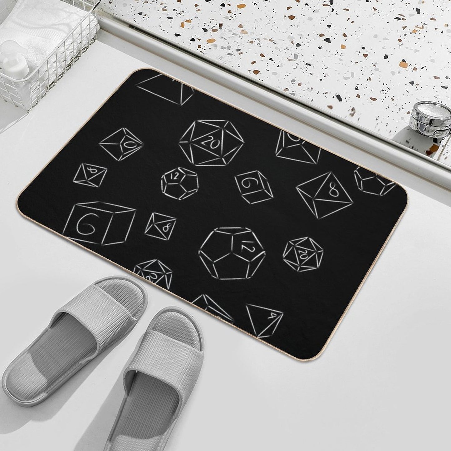 Minimalist Dice  Easy To Clean Bath Mat