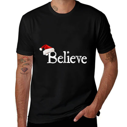 Believe - I Believe In Santa Claus Christmas  High-quality Stitching T-Shirt