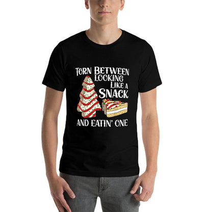 Funny Christmas Tree Cake Torn Between Looking Like A Snack  Polyester Blend T-Shirt