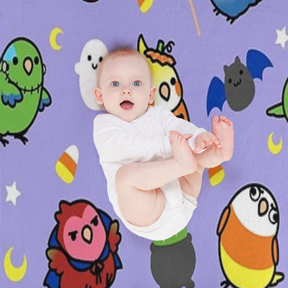 Chubby Bird Halloween Adventures V2 Versatility Throw Blanket