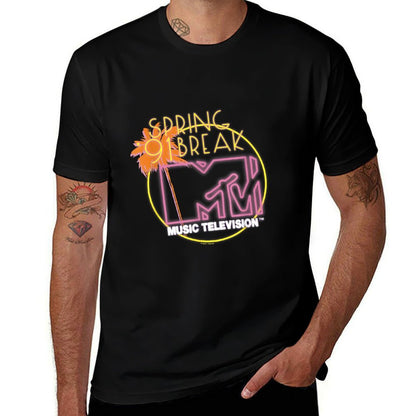 MTV Spring Break 91 Neon Sign  Tagless Design T-Shirt
