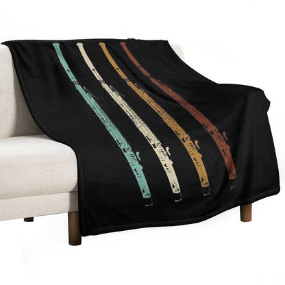 Retro Vintage Bassoon Gift Bassoonist Band Bassoon Player Velvety-soft Throw Blanket
