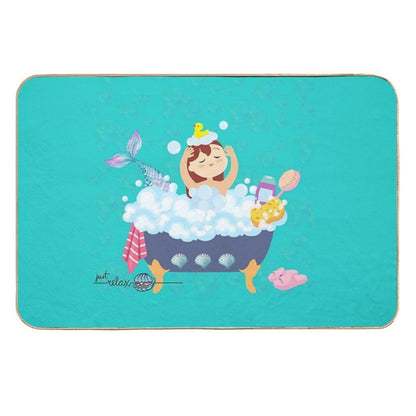 Just Relax Girl in Bathtub  Fade-Resistant Bath Mat