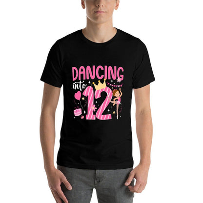 12th Birthday Dance Girl Twelve Year Old Dancer Birthday  Oversized Silhouette T-Shirt