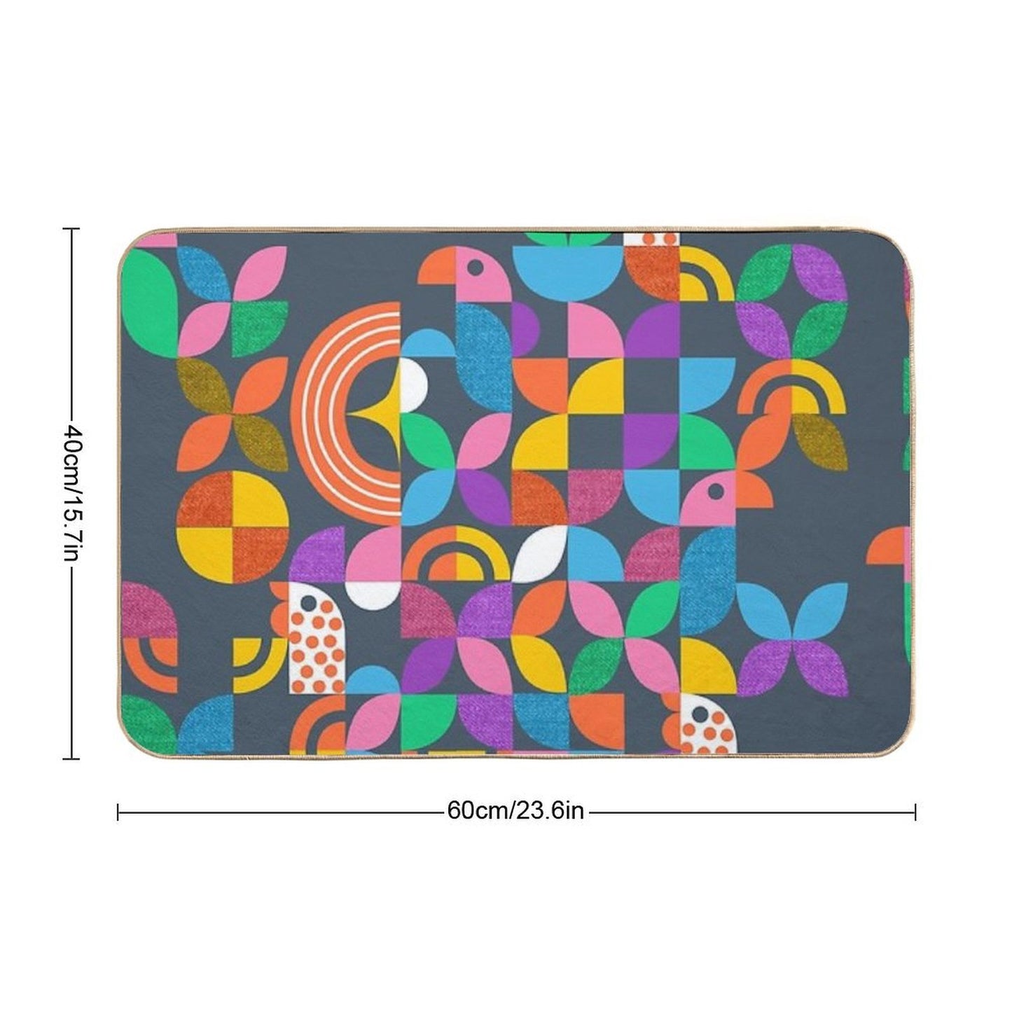 Geometry in Nature- Find The Avians  Odorless Bath Mat