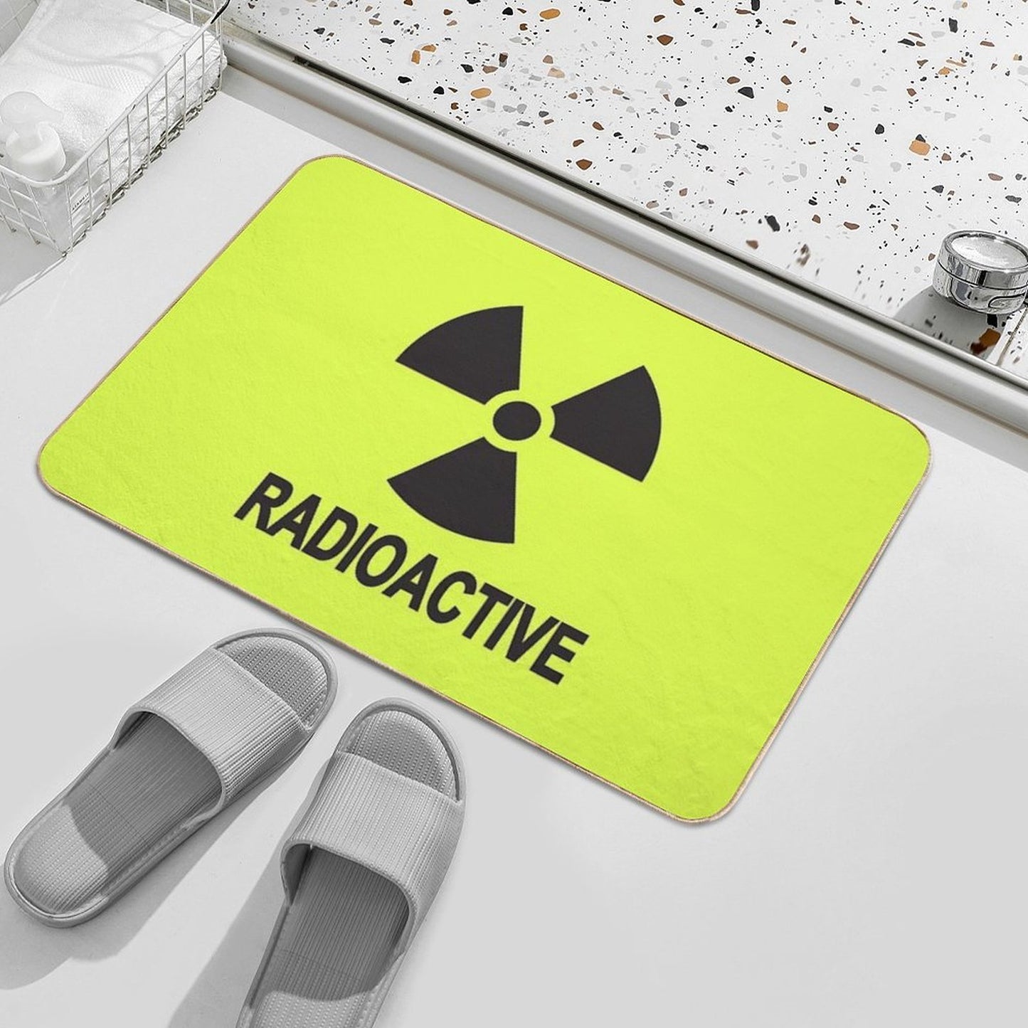 Nuclear Radioactive Sign Funny Partying  Anti-Trip Bath Mat