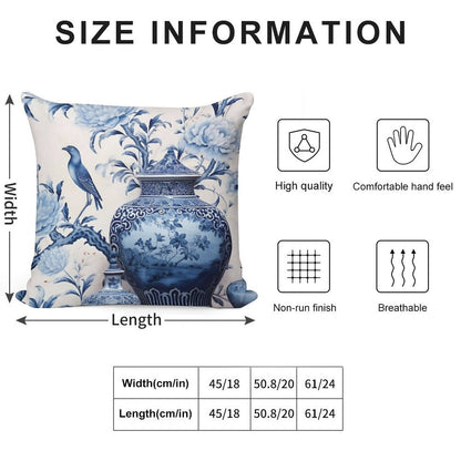 Blue And White Chinoiserie Ginger Jars in The Garden Soft Luxury Feel Throw Pillow