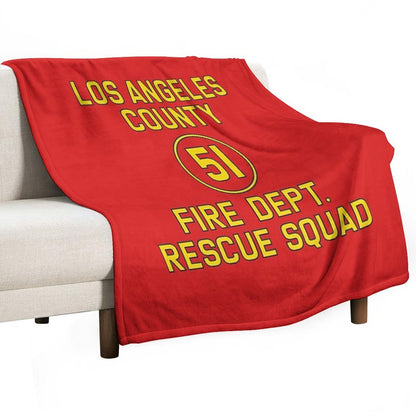 Emergency Squad 51 Side of Truck Reproduction Logo Compact Throw Blanket