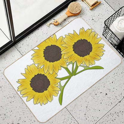 Digital Sun Flower Bunch  Long-Lasting Bath Mat
