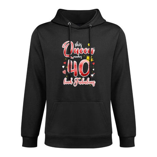 This Queen Makes 40 Look Fabulous 40th Birthday Gift Women Kangaroo Pocket Hoodie