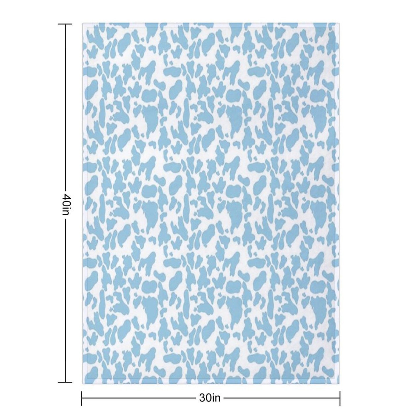 Blue Cow Print Comfort Throw Blanket