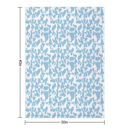 Blue Cow Print Comfort Throw Blanket