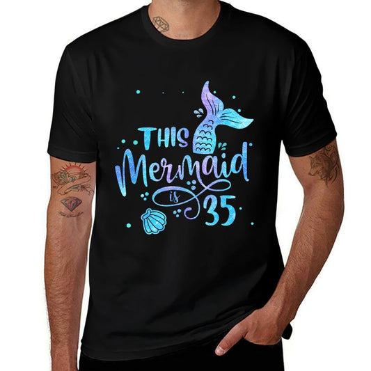 This Mermaid Is 35 Years Old 35th Birthday Mermaid Girl  Graphic-printed T-Shirt