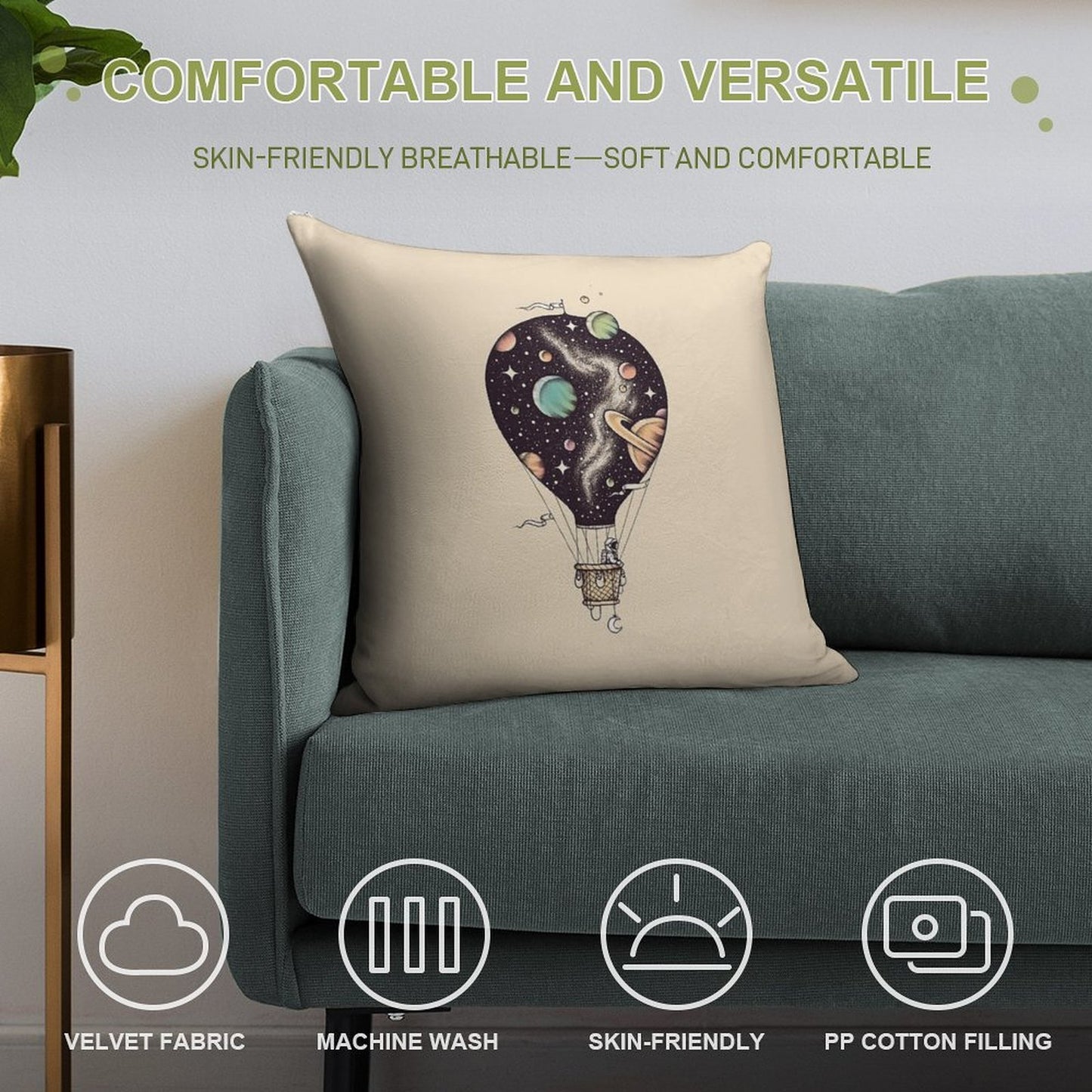 Interstellar Journey Soft Reinforced Edging Throw Pillow