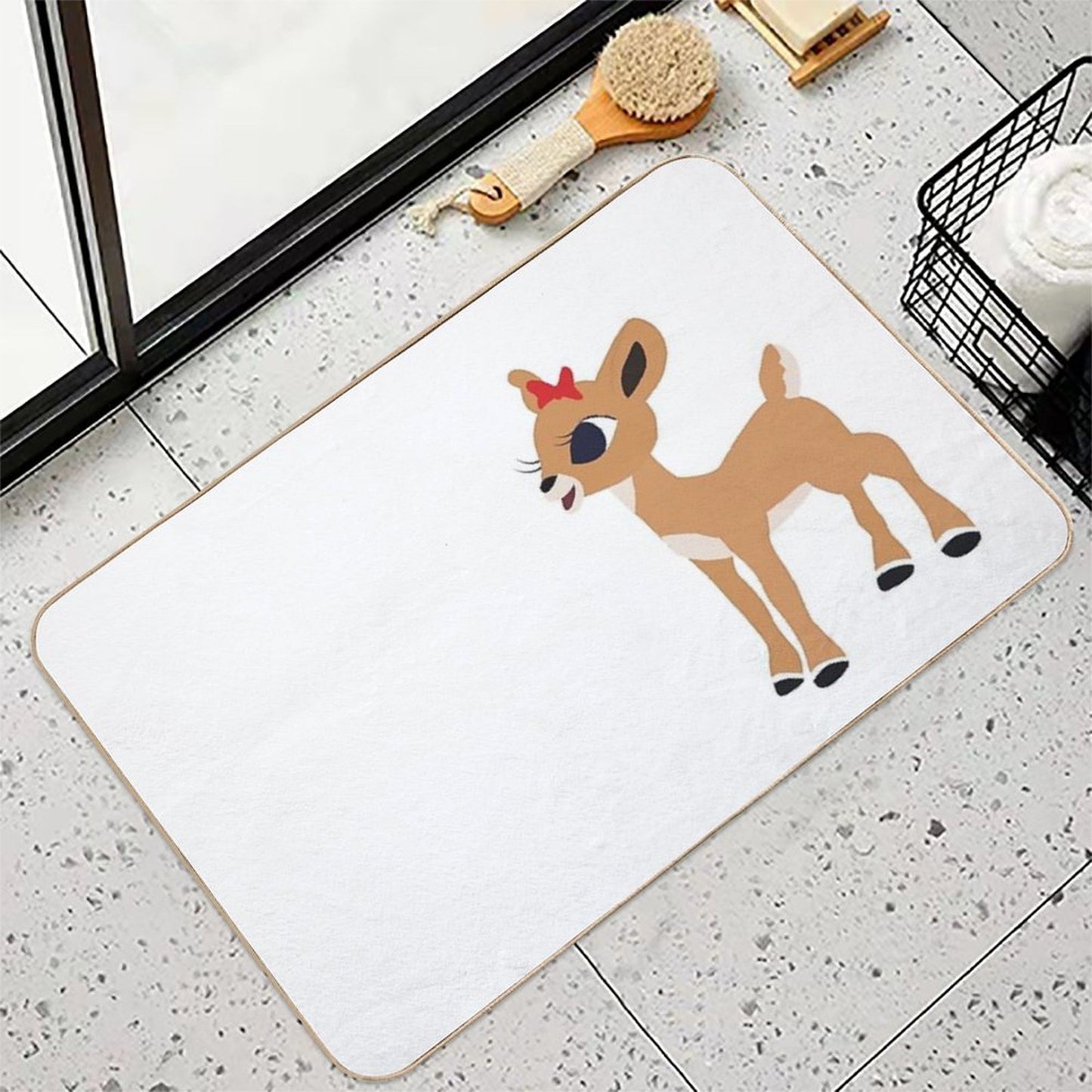 Classic Clarice The Reindeer, Christmas © GraphicLoveShop  Toxin-Free Bath Mat