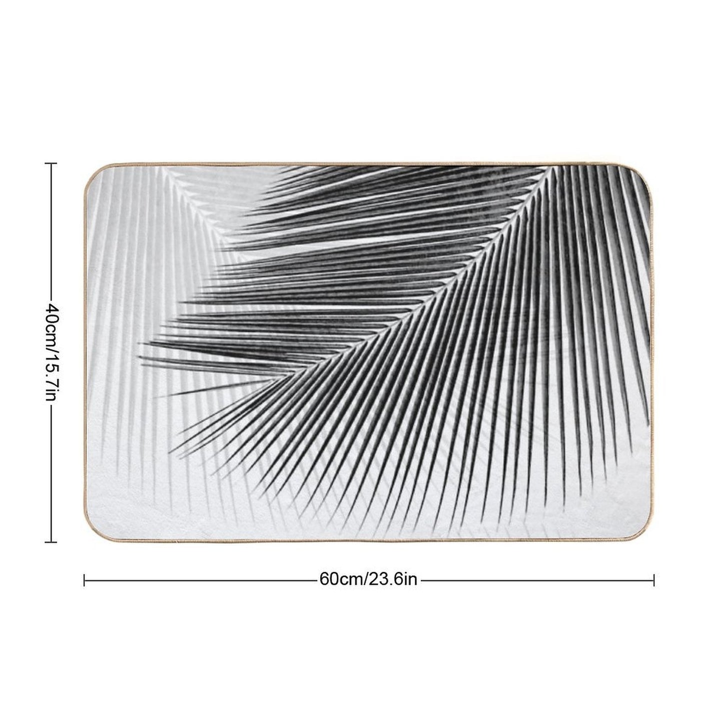 Palm Leaf Synchronicity - Bw  Repositionable Bath Mat