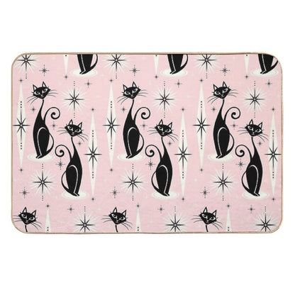 Mid Century Meow Retro Atomic Cats  Multi-Purpose Bath Mat