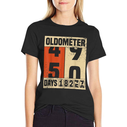 50 Oldometer 50, 50 Oldometer 50th Birthday Oldometer  Moisture-wicking T-Shirt
