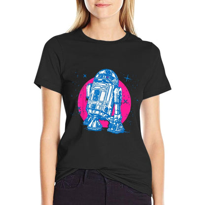 Star Wars R2-D2 Vintage Neon Retro Sparkly Badge  Versatile T-Shirt