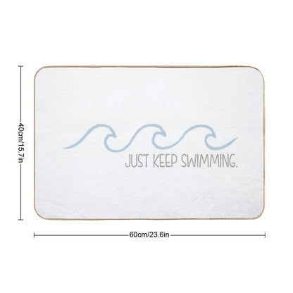 Just Keep Swimming Wave  Dirt-Trapping Bath Mat