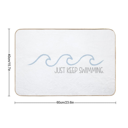 Just Keep Swimming Wave  Dirt-Trapping Bath Mat