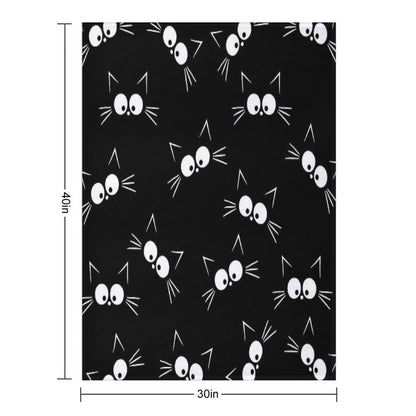 Cute Black Cat Pattern Travel-friendly Throw Blanket